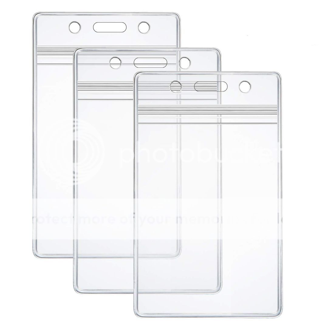 20x Clear Plastic Zip Pouch Name Tag ID Swipe Card Holder PVC Badge